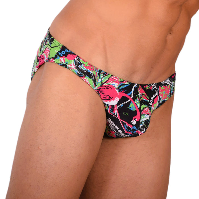 Doreanse Flamingo Splash Paint Print Slip décontracté pour Homme 1361 8