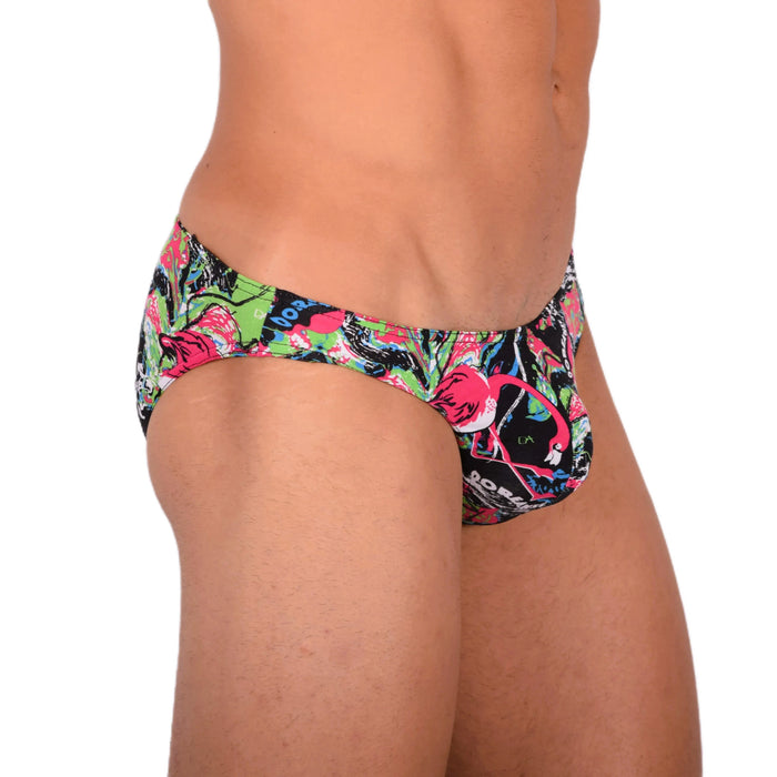 Doreanse Flamingo Splash Paint Print Slip décontracté pour Homme 1361 8