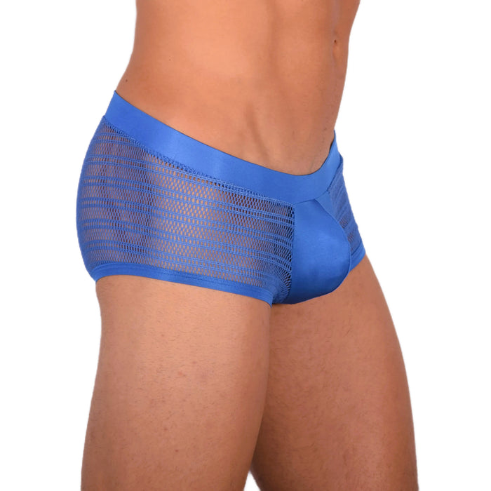 Doreanse Boxer Soyeux Hipster Short Taille Basse-Boxer Lacy Mesh Bleu 1588 8