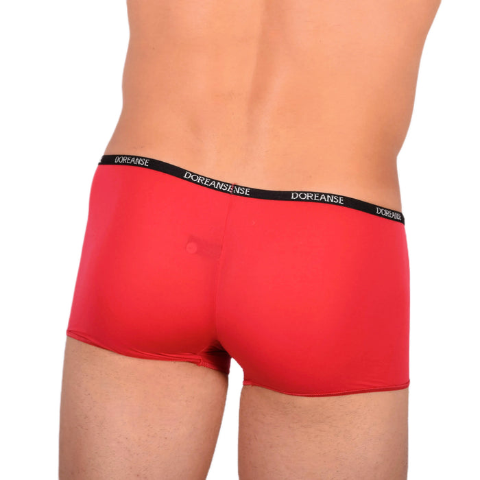 DOREANSE Hommes Garçons mini Boxer Short Tissu Mince Rouge 1590 15