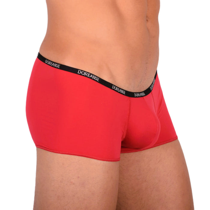 DOREANSE Hommes Garçons mini Boxer Short Tissu Mince Rouge 1590 15