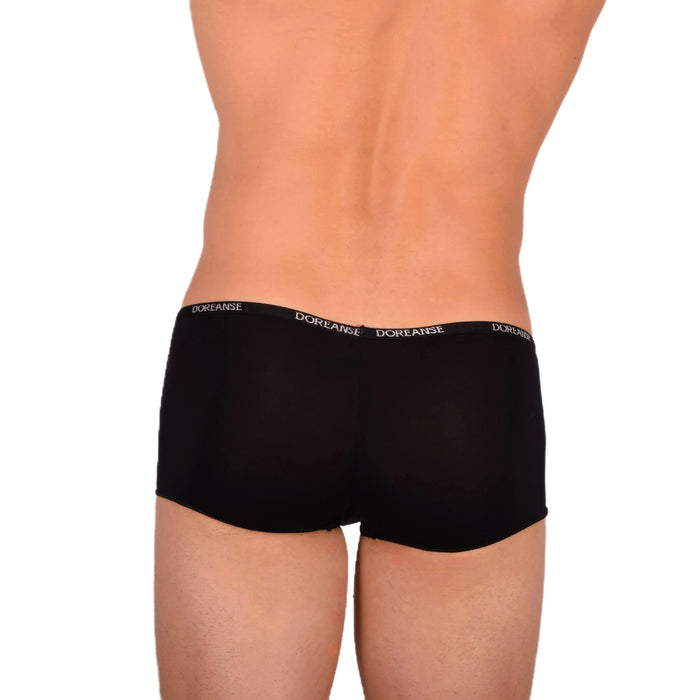 DOREANSE Aire Hommes garçons Mini boxer shorty Taille Basse Sheer Noir 1590 15