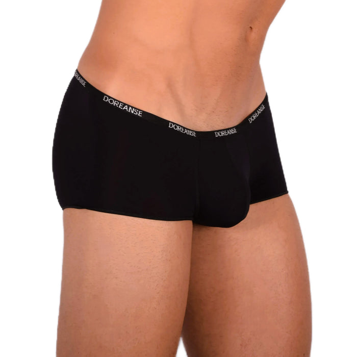 DOREANSE Aire Hommes garçons Mini boxer shorty Taille Basse Sheer Noir 1590 15