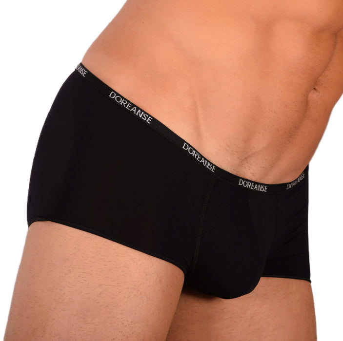 DOREANSE Aire Hommes garçons Mini boxer shorty Taille Basse Sheer Noir 1590 15