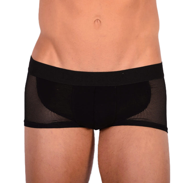 DOREANSE Boxer homme sexy côté maille tissu Noir 1705 13