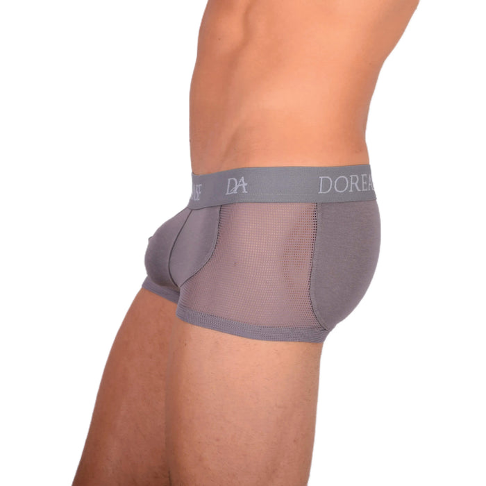 DOREANSE Mens Boxer brief sexy side mesh fabric Grey 1705 13