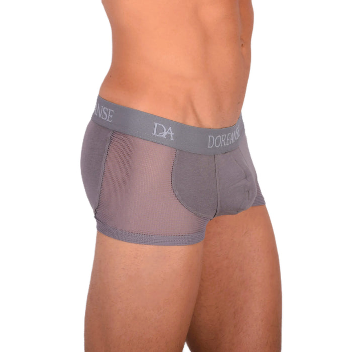 DOREANSE Mens Boxer brief sexy side mesh fabric Grey 1705 13