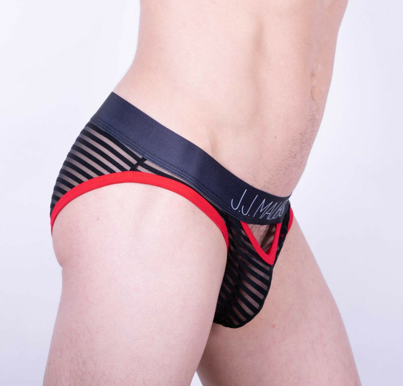 JJ MALIBU Sheer Stripped Gotham Briefs 2
