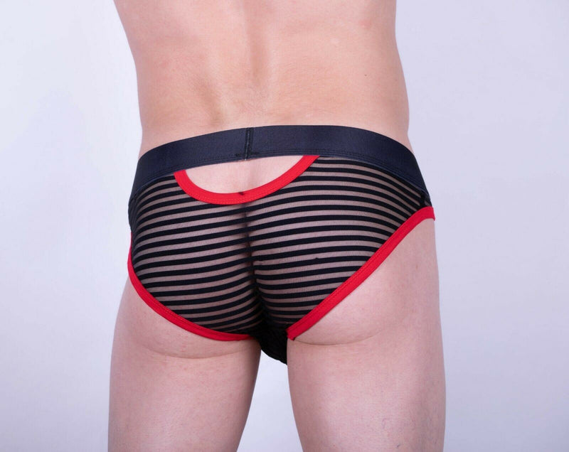 JJ MALIBU Sheer Stripped Gotham Briefs 2