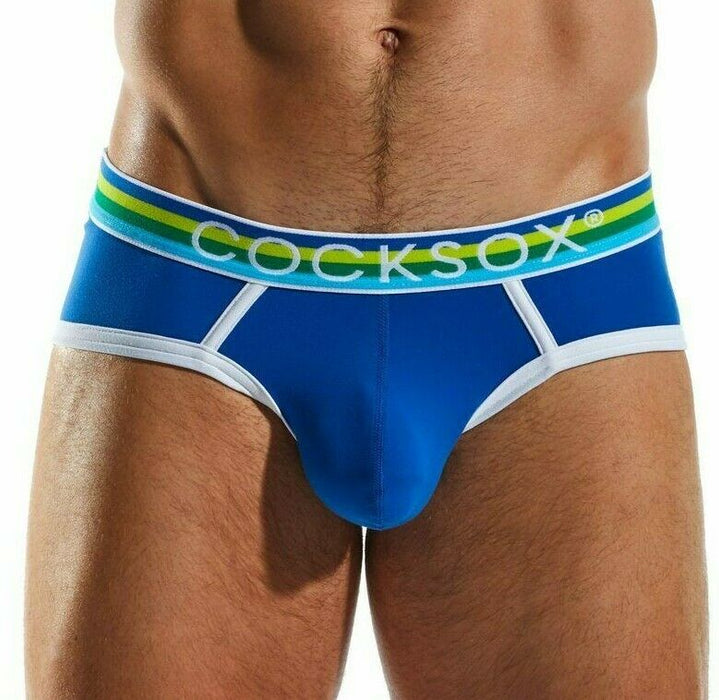 SMALL Cocksox Sports Brief Retro Style Performance Supplex Ace Blue CX76N 17