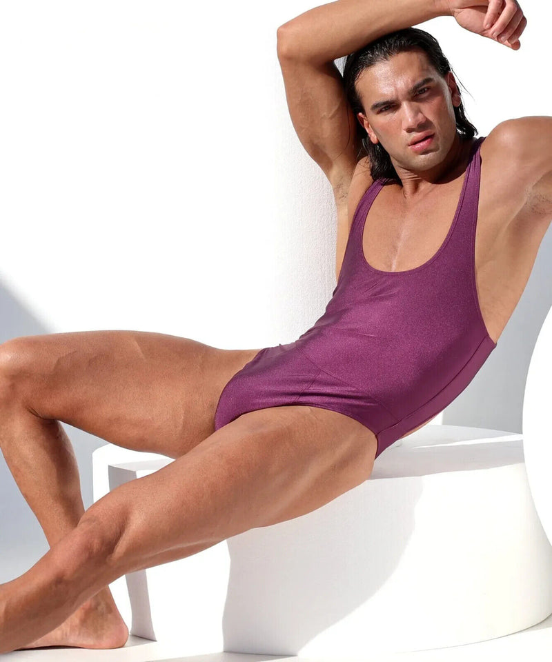 Maillot de bain slip RUFSKIN OLYMPIC Combinaison Maillot de bain dos découpé Prune pourpre 38