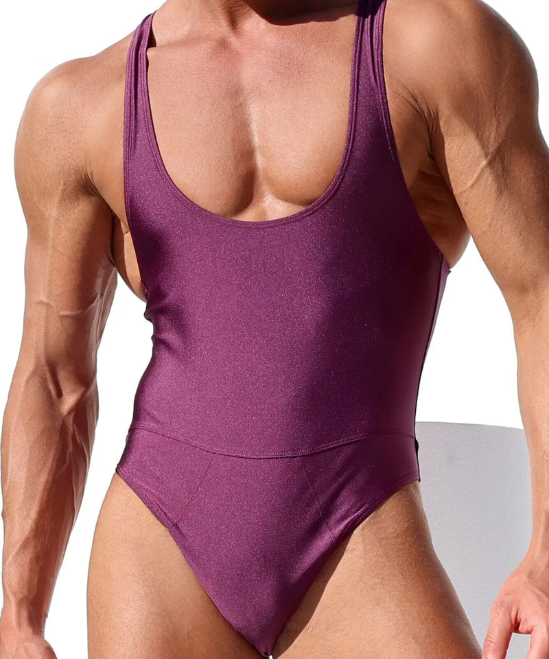 Maillot de bain slip RUFSKIN OLYMPIC Combinaison Maillot de bain dos découpé Prune pourpre 38