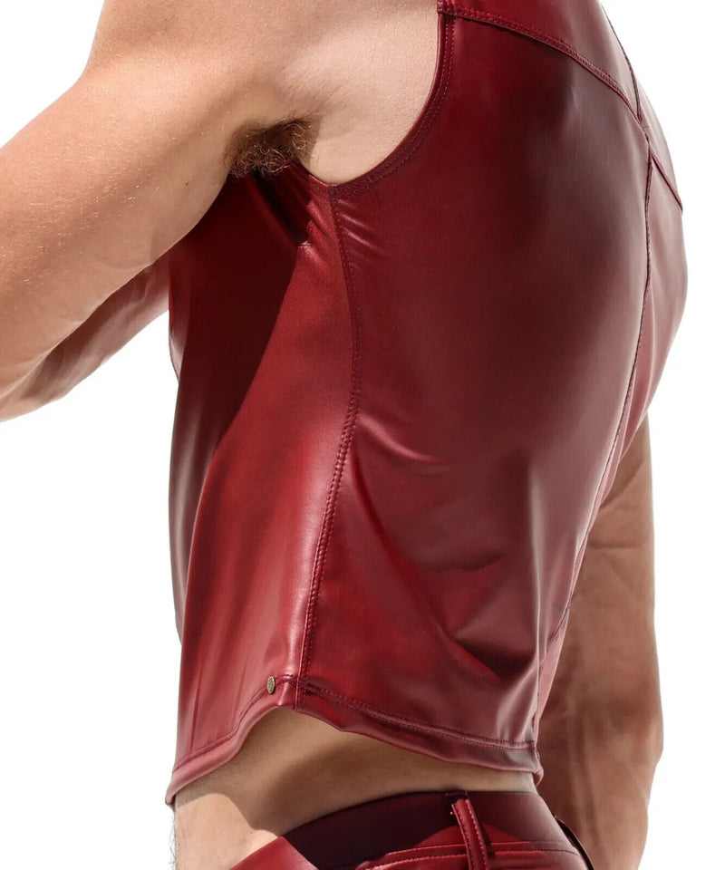 Débardeur RUFSKIN Sylvester Sans Manches T-Vibe Extensible Mat Rouge Sanguin Teinte 71