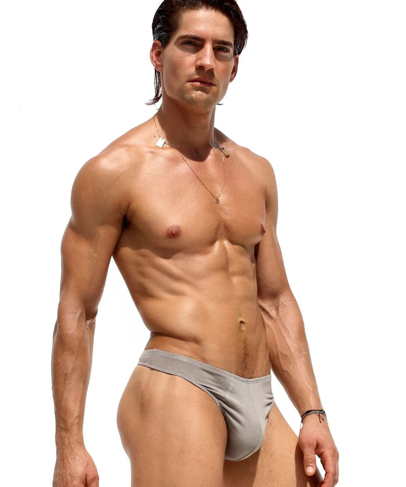 T-back GOGO string signature de RUFSKIN en rayonne extensible à double couche ciment 3