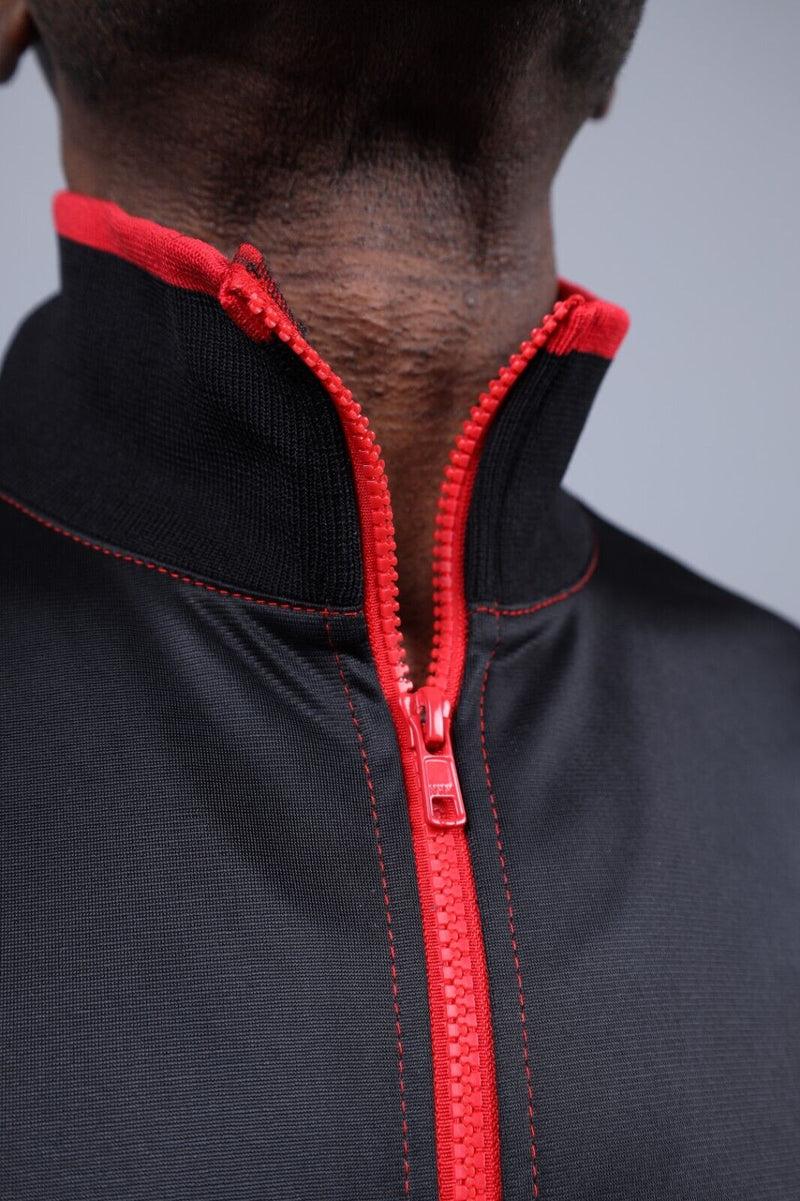 Veste MR. RIEGILLIO PVC Survêtement 24 Pistes Rouge Brillant R1015