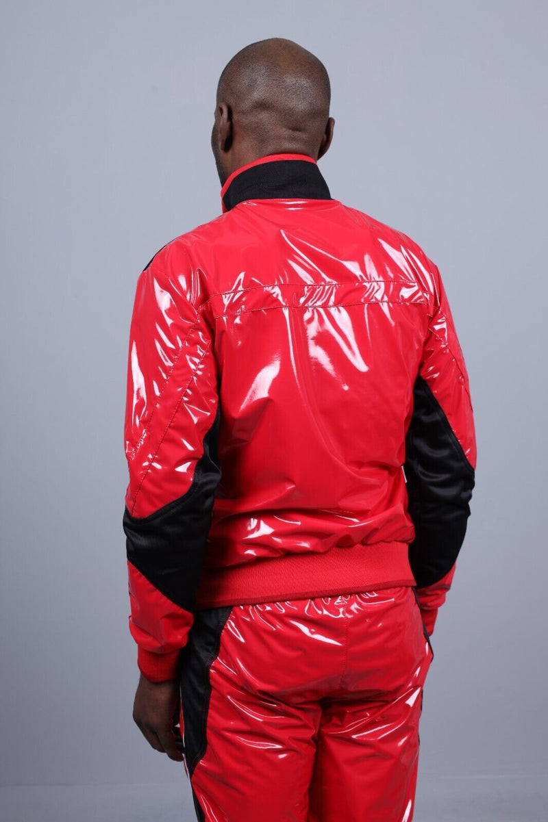Veste MR. RIEGILLIO PVC Survêtement 24 Pistes Rouge Brillant R1015
