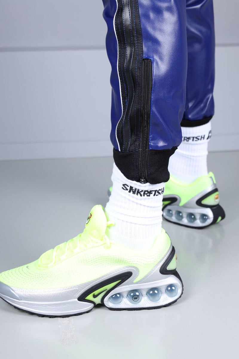 MR. RIEGILLIO Vegan Leather Pants Tracksuit 24 Blue Pant R1040