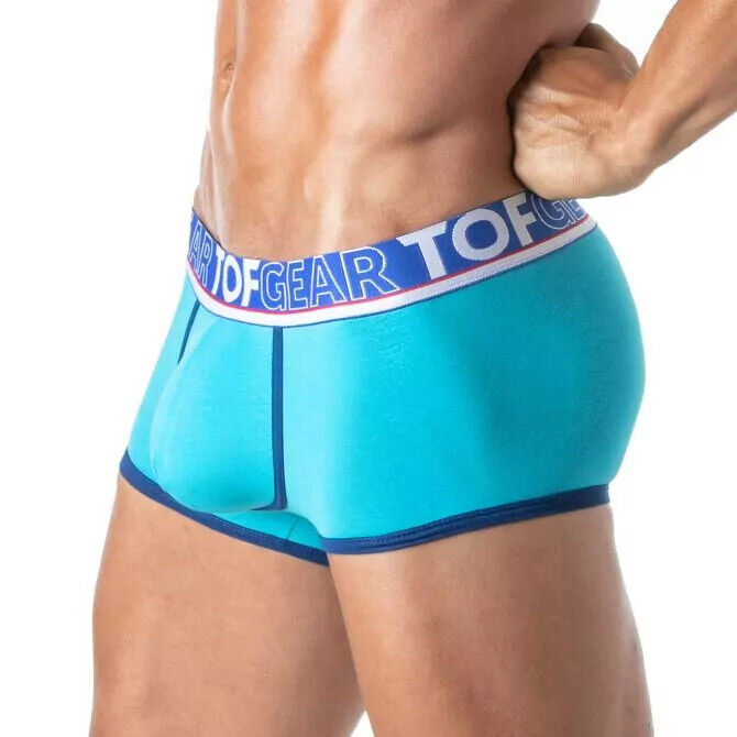 TOF PARIS Boxer Champion Slip Jacquards Bi-Extensible Coton Non Doublé Turquoise 29