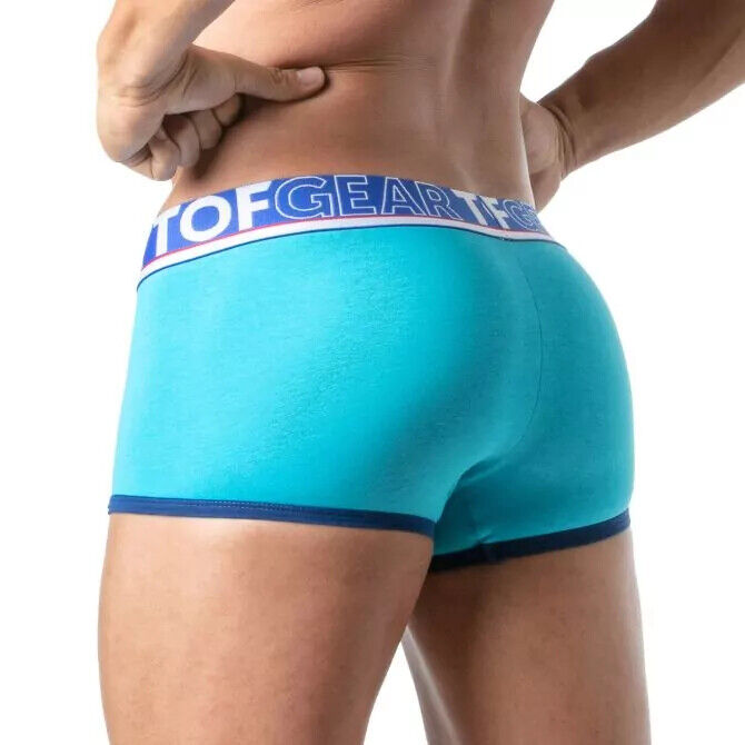 TOF PARIS Boxer Champion Slip Jacquards Bi-Extensible Coton Non Doublé Turquoise 29