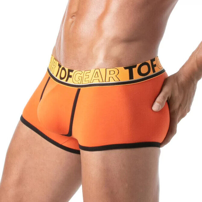 TOF PARIS Boxer Champion Trunk Jacquards Bi-Stretch Coton Non Doublé Orange 29