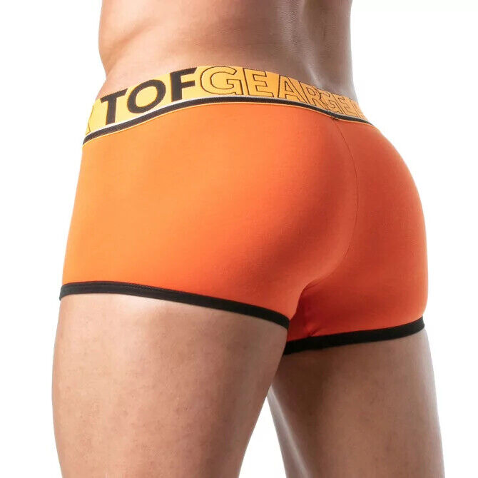 TOF PARIS Boxer Champion Trunk Jacquards Bi-Stretch Coton Non Doublé Orange 29