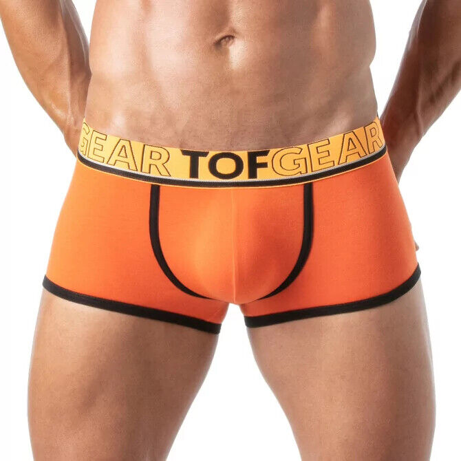 TOF PARIS Boxer Champion Trunk Jacquards Bi-Stretch Coton Non Doublé Orange 29