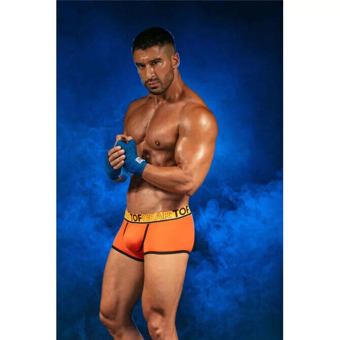 TOF PARIS Boxer Champion Trunk Jacquards Bi-Stretch Coton Non Doublé Orange 29