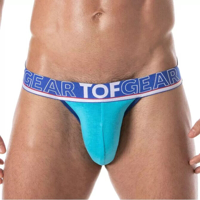 TOF PARIS Champion Jockstrap poche non doublée coton doux jock turquoise 79