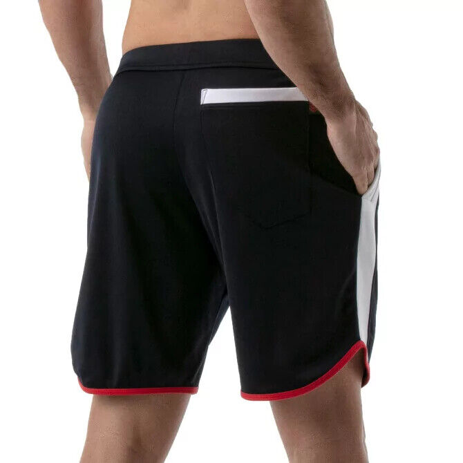 TOF PARIS Gym Long Sports Short With Antibacterial +50 UV Protection Navy 12