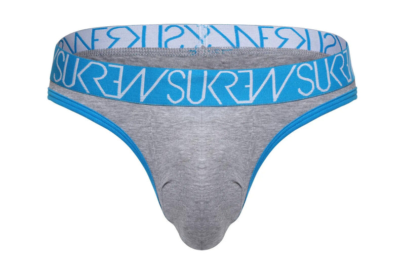 SUKREW Classiques Strings Taille Haute Flexibles Coton Doux Poche Contourée Gris Chiné 2