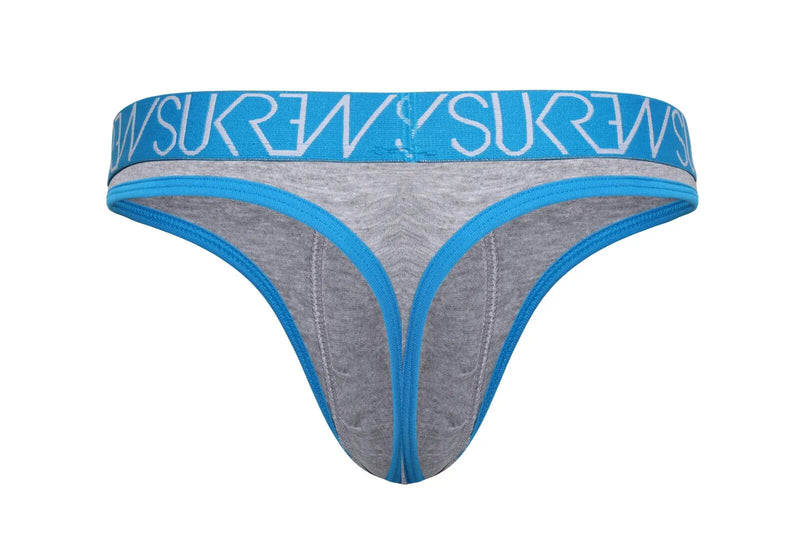 SUKREW Classiques Strings Taille Haute Flexibles Coton Doux Poche Contourée Gris Chiné 2