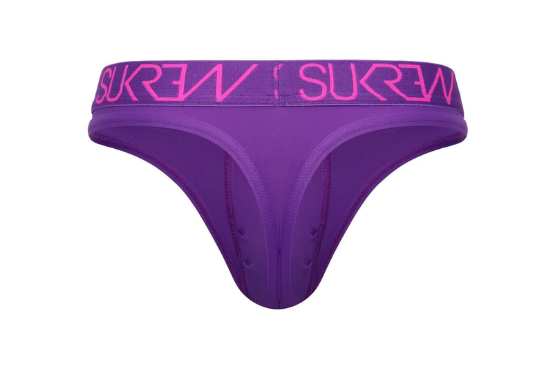 SUKREW String Classique Non Doublé Coton Doux String Grande Poche en Tyrian Purple 2