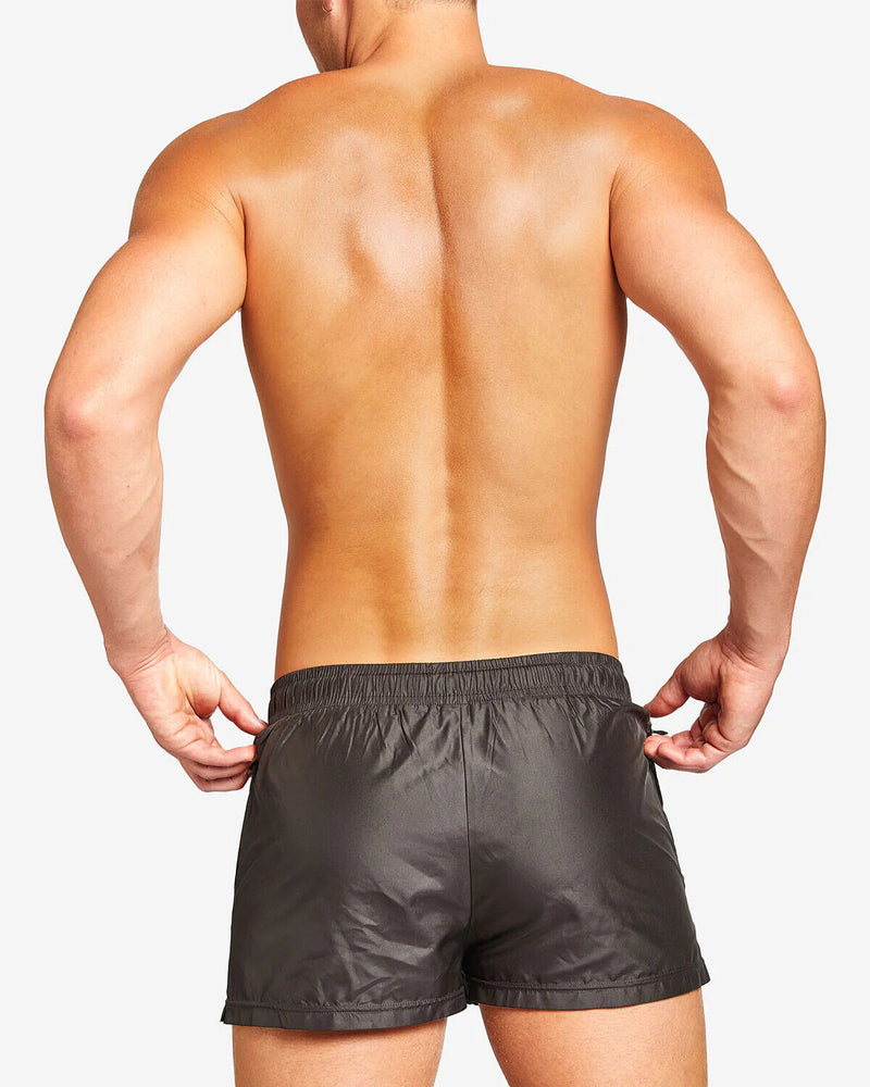 TEAMM8 Maillot de bain Bass Short de bain coupe ajustée avec 2 poches cachées Noir