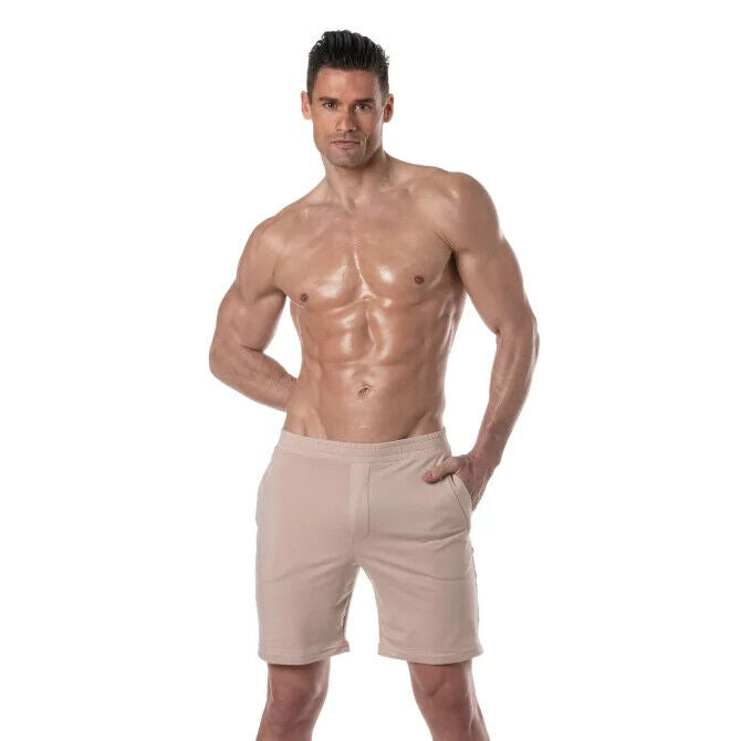TOF PARIS Short à Poche en Bambou avec Fermeture Éclair, Rabat Arrière, Short Antibactérien Beige