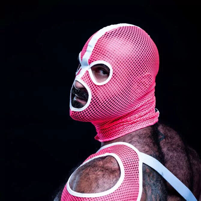 TOF PARIS Néon Maille Capuche Résille Vie Nocturne Mode Tenue de Club Fluorescent Rose