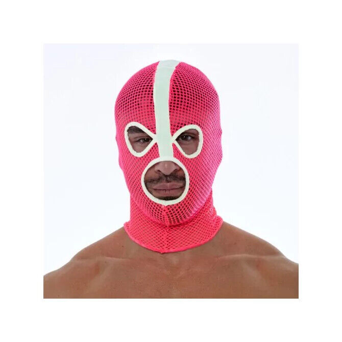 TOF PARIS Néon Maille Capuche Résille Vie Nocturne Mode Tenue de Club Fluorescent Rose