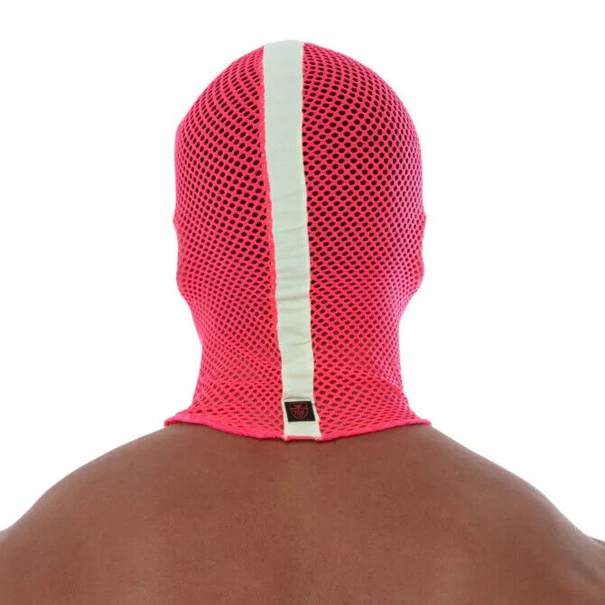 TOF PARIS Néon Maille Capuche Résille Vie Nocturne Mode Tenue de Club Fluorescent Rose