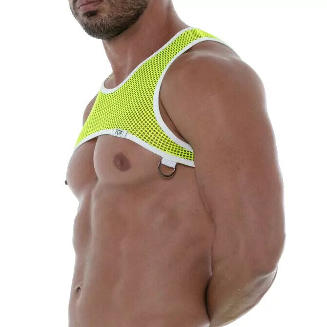 TOF PARIS Fluorescent Mesh Harness Neon Yellow Contrast Straps 17