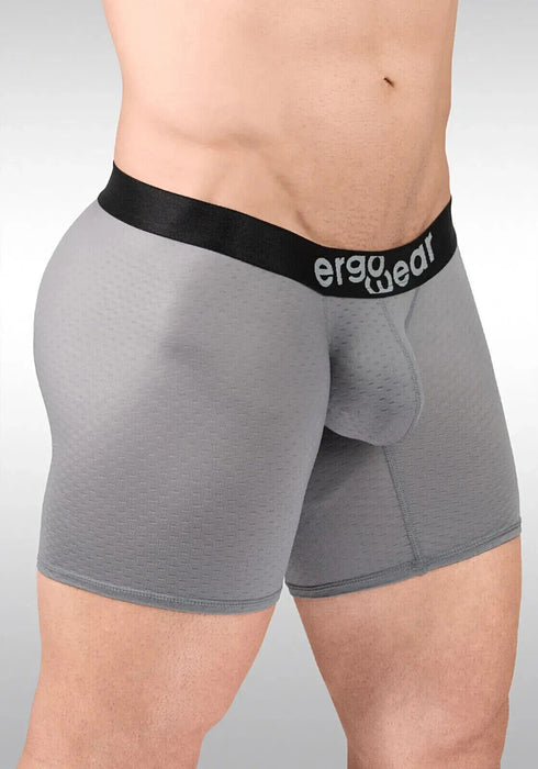 ErgoWear Long Boxer Briefs MAX Flow 3D-Pouch Perforated Midcut Gray 1685