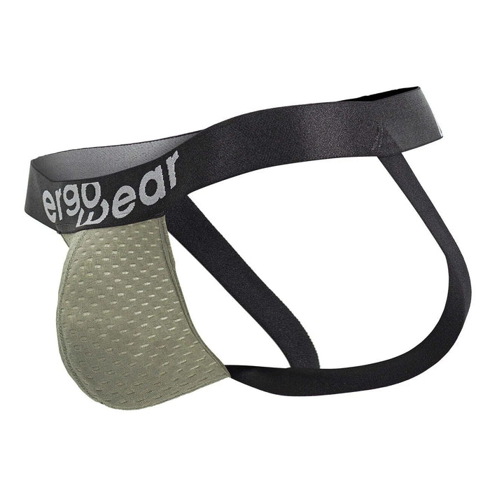 ErgoWear Jock MAX Flow 3D Pouch Micro-Perforated Jockstrap Smoke Green 1676