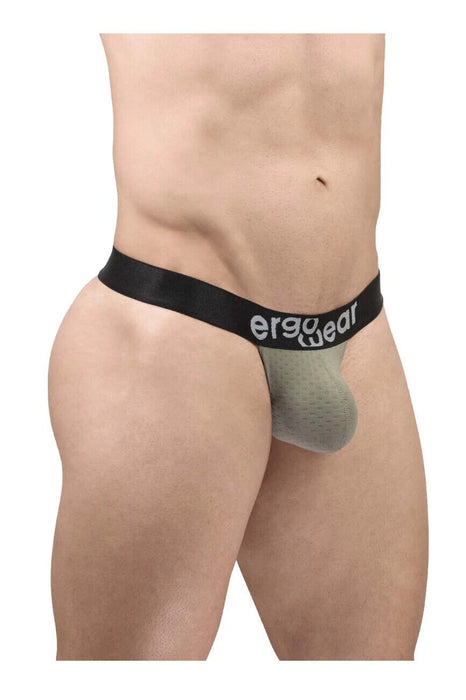 ErgoWear String MAX Flow 3D Pouch Micro-Perforated Thong Smoke Green 1677