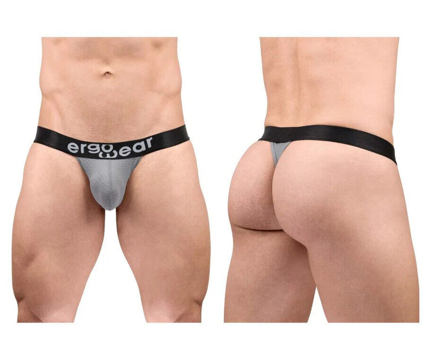 ErgoWear Thong MAX Flow 3D Pouch Micro-Perforated Mens String Gray 1682