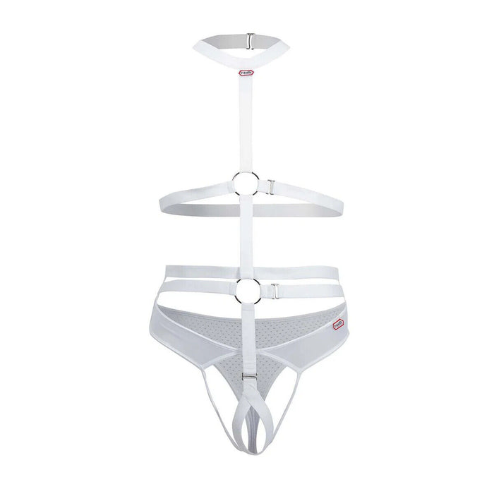 PIKANTE Decided  Harness-Thongs Combo Mesh Crotchless in White 0344 3