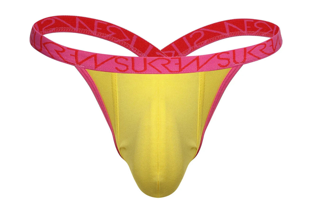 SUKREW Bubble Thongs Low-Rise and Rounded Cupping Pouch in Pineapple Yellow 39