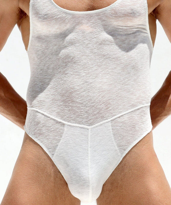 RUFSKIN Brief Bodysuit CUMULUS Slightly Transparent Cotton Slub Jersey Back Yoke