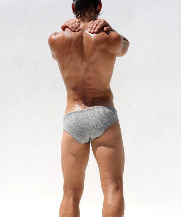 RUFSKIN Brief Rafer Mini-Sunga Stretch Ribbed Knit Briefs Heather Grey 77