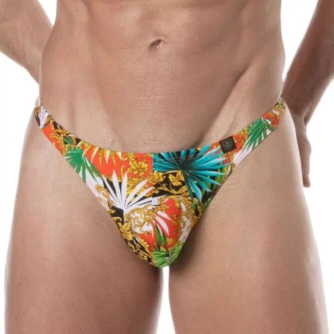 TOF PARIS Swimwear Baroque Swim Thongs Low-waisted Slim Fit Fully Lined Orange