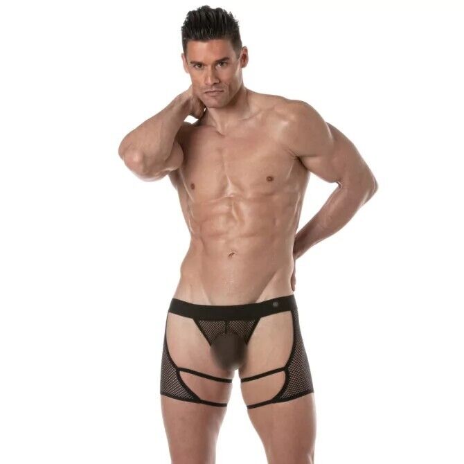 TOF PARIS Circuit Fishnet Chaps Thong Mesh Elastic Edge Black 87