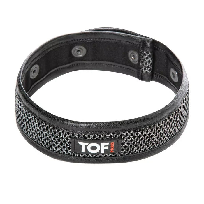 (1) TOF PARIS 3D Armband Mesh Snap Button Silver 89