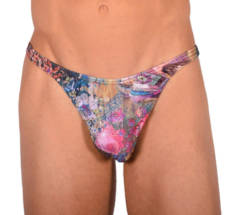 S/M SMU Tanning Walking around sheer Floral Thong MX19 33983